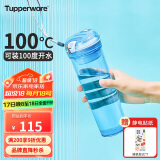 特百惠（Tupperware）晶彩MAX塑料杯 男女学生便携大容量运动水杯子带滤格 冰水蓝600ML