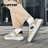 乐途（LOTTO）板鞋男鞋2025秋季官方平底鞋休闲运动鞋空军一号防滑情侣小白鞋子 卡其色（男款） 44