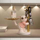 贝汉美（BHM）入户门口鞋柜玄关钥匙收纳置物架摆件工艺品客厅乔迁之喜搬家礼物 招财猫收纳（粉色）