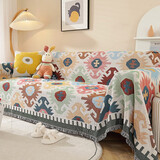 妙占 沙发巾双面沙发盖布沙发垫四季盖布坐垫全盖沙发罩子垫ins一片式 浅色几何 双人座180*230cm