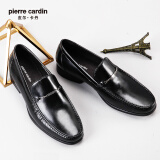 皮尔卡丹（pierre cardin）男鞋亮面羊皮舒软透气商务一脚蹬皮鞋男超轻底瘦脚乐福鞋专柜同款 京漆羊皮超轻底黑色 39