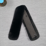 冬季獭兔毛领小毛领子男士立领通用皮衣羽绒服皮草真毛领单卖 黑色（衬布48*5cm)