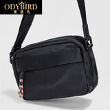 欧迪鸟（ODYBIRD）男士单肩包尼龙斜挎包防水牛津布包新款轻便运动休闲帆布背包男 黑色 中包 23*9*15cm