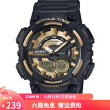 卡西欧（CASIO）男表  学生运动手表 多功能双显电子表 防水夜光石英表 夜光指针AEQ-110BW-9A