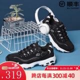 斯凯奇（Skechers）男鞋老爹鞋时尚百搭运动鞋黑白经典熊猫鞋厚底增高轻质减震休闲鞋 【经典款】黑色/BLK 39.5 内长250