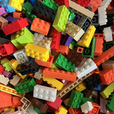 乐高积木小颗粒高砖纯色散装补充包基础兼容零配件儿童玩具幼儿园 混色一斤半 （约600-750粒）-带图纸