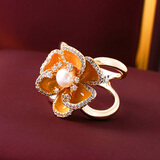 杭丝路丝巾扣环大中方巾扣配饰围巾扣衣角打结扣子教师节礼物 花朵绽放