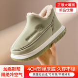 大嘴猴（paul frank）棉拖鞋女舒适情侣毛绒厚底包跟保暖棉鞋绿色38-39PF504