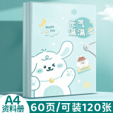 金值 A4绿色60页资料册 文件夹透明插页试卷收纳袋奖状收集册孕检产检收纳册乐谱夹学生画册装卷子的整理神器