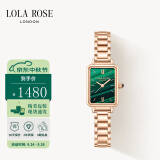 LOLA ROSE罗拉玫瑰竹节纹钢带小绿表手表女表女士手表生日礼物送女友
