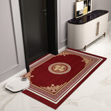 婵美（CHANMEI）简欧轻奢进门地垫门垫家用入户门厅脚垫吸水防滑客厅门口垫子 新中式-酒红色 80x120cm（长方形）