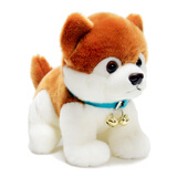 雅德森 小狗狗毛绒玩具博美犬哈士奇狗公仔抱枕男女生日礼物 蓝色 35cm