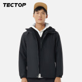 探拓（TECTOP）户外服 男抓绒内胆防风防寒滑雪服保暖冲锋衣95133CF男款黑色4XL