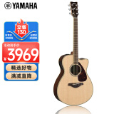 雅马哈（YAMAHA）FSX830C 电箱款 实木单板 初学者民谣吉他 缺角吉它 40英寸原木色