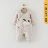 童泰婴儿连体衣秋冬季薄棉0-6月宝宝蝴蝶哈衣新生儿爬服家居服 灰色 52cm (建议0-2个月身高50-55cm)