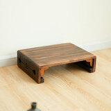 柴扉園实木禅凳沙发凳钢琴脚蹬电脑脚踏打坐小板凳楼梯台阶垫脚神器 雕花款坐塌40款