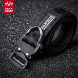 MAXGEAR 过山风腰带男士 军迷战术 休闲运动户外 作训尼龙裤带 黑色腰带&标准黑色扣【旗舰版】 L码（113cm）