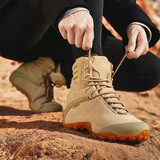 祥冠（XIANG GUAN）新式作战靴户外登山鞋女防水防滑轻便迷彩鞋男高帮秋冬爬山徒步鞋 沙色（男女款） 37 (尺码偏小)