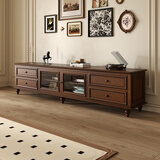 三佑美式实木电视柜高柜2025新款客厅家用收纳柜子轻奢高级感茶几组合 整装发货/自行安装柜体/此项勿拍