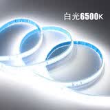 优束220v自粘灯带LED软灯条宽8mm高亮2835背景线条灯槽展柜免驱动贴片 套管防水10mm-白光 5米