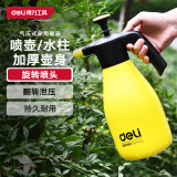 得力（deli）浇花喷壶喷雾器园艺喷水壶洗车酒精消毒气压式2L 黄色