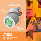 一极喜光嵌入式夕阳红日落灯氛围感玄关过道日不落射灯吸顶落日主播氛围灯 嵌入式白色-夕阳红10w