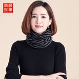 南极故事羊毛小围脖女士秋冬款针织围巾套头保暖护颈椎脖套新年礼物 黑色