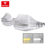 摩多狼（MOTOWOLF）摩托车护手罩赛艇春风铃木雅马哈手把挡风罩大排量街车改装配件 透明色一对[带LED灯]挡风护手