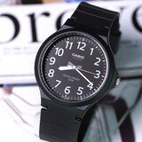 卡西欧（CASIO）手表学生小黑表简约指针石英电子表 手表男女考试手表时尚运动表 MW-240-1B 43mm大表盘