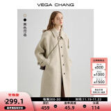 VEGA CHANG毛呢大衣女中长款2024冬新款爱心扣高级感外套 燕麦色 XS