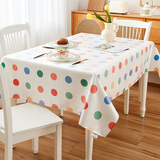 钟爱一生餐桌布防水免洗桌面垫生日装饰派对台布TPU覆膜多彩圆点137*180cm