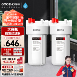 GOOTHO大白瓶前置过滤器 全屋家用自来水过滤净水器大通量大蓝瓶中央过滤通用滤芯除余氯阻垢 大白瓶10寸双联增强【PP+BBC载银压缩活性炭】