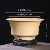 神力花盆 盆景盆 精品古典陶瓷紫砂绿多肉植室内桌面素面带托紫砂花盆 s1259段泥矮贵妃+黑托 大