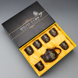 正扬紫砂壶茶具套装家用整套高档功夫泡茶器陶瓷茶杯商务办公礼品茶盘 紫砂龙壶(舍得)-六杯-礼盒装