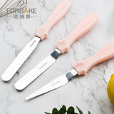 法焙客不锈钢抹刀三件套 蛋糕铲刀奶油刮平刀裱花刮刀脱模刀搅拌棒 粉色/FB51212