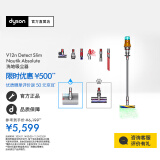 戴森（DYSON）V12n Detect Slim Nautik Absolute吸尘洗地机进阶版干湿两用吸拖合一 除螨地面适用 【黄镍色】