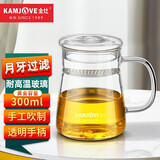 金灶（KAMJOVE）茶水分离杯过滤茶杯绿茶杯玻璃杯喝水杯创意月牙杯个人杯办公室杯 TP-601（透明手柄）