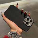 梵皓伊 磁吸碳纤凯夫拉纹理适用新款苹果15promax手机壳iPhone14pro亲肤感超薄防摔套13pro/16轻奢高级感 凯夫拉纹【高级黑】内置磁吸+磨砂碳纤维防指纹 iPhone16Pro