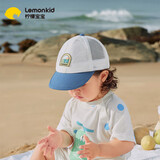 lemonkid儿童防晒帽男孩女童鸭舌棒球帽遮阳婴儿帽子春秋 宝石海星蓝 52cm