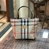 畅印防泼水牛津布手提袋女手提包上班拎包宝妈带娃外出小布包布袋轻便  卡其格纹