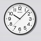 SEIKO日本精工时钟家用免打孔13英寸钟表客厅卧室办公室现代日系挂钟