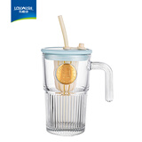 乐唯诗（LOVWISH）玻璃杯带茶仓女高颜值茶水分离果茶杯泡茶杯子办公室大容量吸管杯 乐美吸管杯【天蓝】 530ml 1只