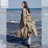 对白（DUIBAI）【杜鹃同款】经典中长款风衣女2026秋装新款旷野美拉德宽松外套 浅摩卡 L