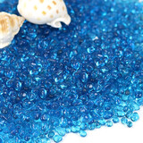 异景园鱼缸装饰蓝色玻璃石子玻璃沙河流造景底沙砂石水晶透明石头500g