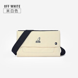 KANGOL官方轻奢信封包手拿刺绣独立分层单肩斜跨韩版休闲潮牌学生手机包 米白色