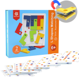 Pinwheel L型配对磁性 儿童拼图逻辑思维专注力训练磁力桌游幼儿玩具4-6岁 L型配对游戏- 2阶磁力款