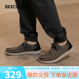 斯凯奇（Skechers）帆布鞋男士商务休闲鞋子66387 黑色 45 