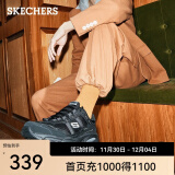 斯凯奇（Skechers）男鞋秋季休闲鞋复古厚底增高鞋通勤户外运动鞋老爹鞋 51241 全黑色/BBK 41