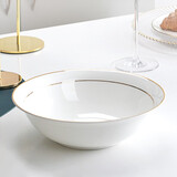 瓷秀源金边泡面大碗陶瓷9寸汤碗大号餐具骨瓷大拉面碗家用深口炖菜大碗 金边8英寸斗碗