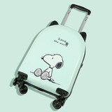 袋鼠（KANGAROO）儿童小行李箱拉杆箱男女孩童卡通可爱18英寸小型轻便旅行登机箱子 绿色史努比 18英寸